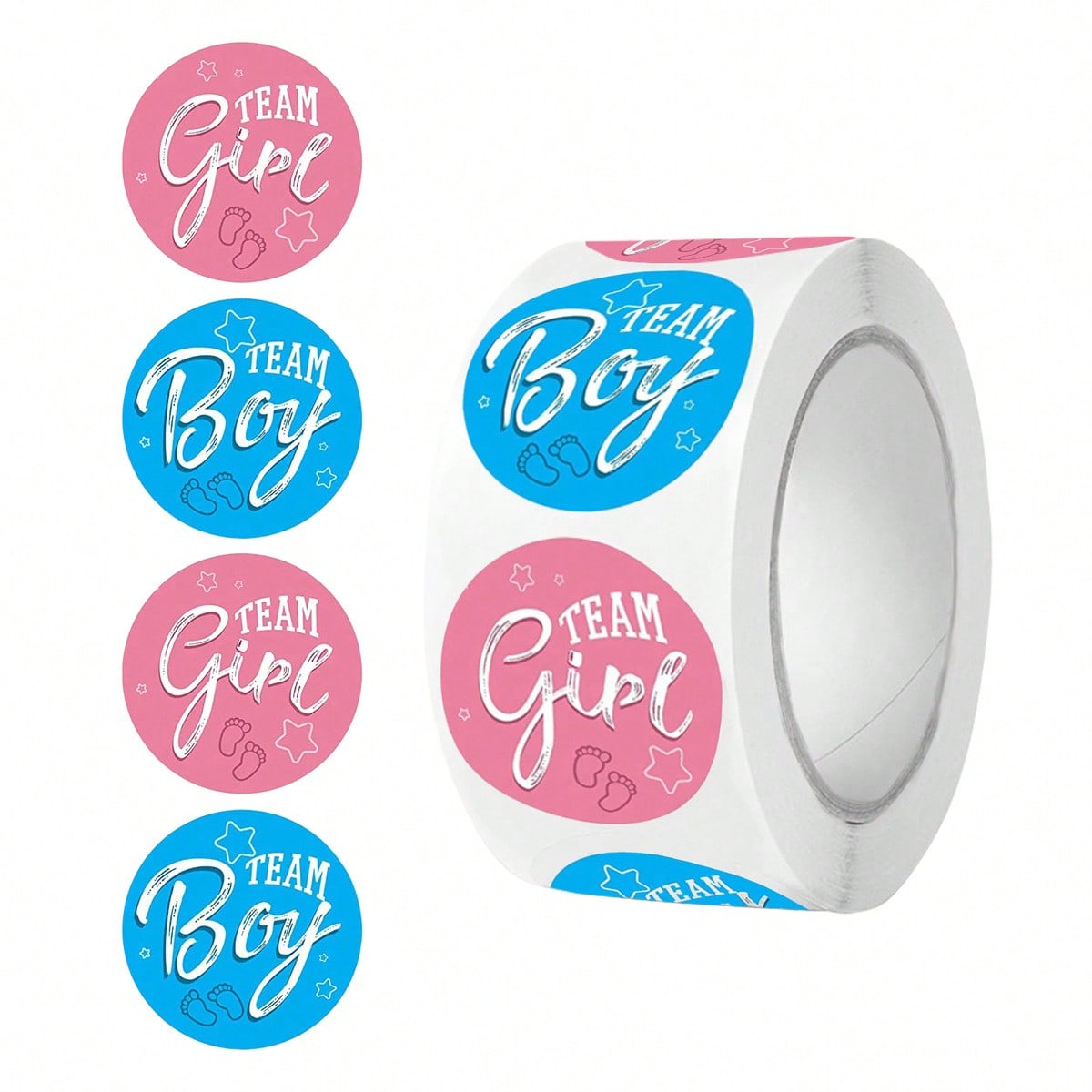 Gender stickers for boys and girls, 2.5 cm in size, detachable, waterproof, round-shaped, festive labels for joyous occasions pink ZAAA