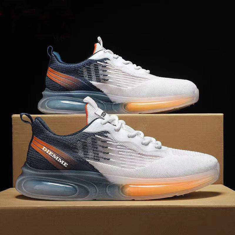 Кроссовки Flyweave с градиентной подошвой Jelly Sole Мужская обувь Модные кроссовки для бега с мягкой подошвой Дышащая повседневная обувь 39 белый Avant-garde