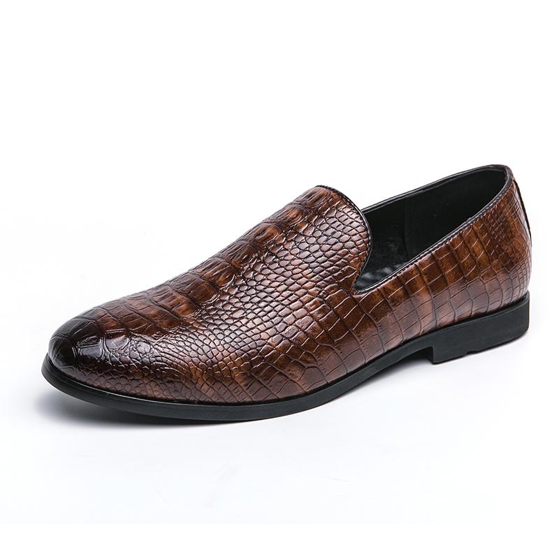 Мужские кожаные туфли Slip On Свадебные деловые мужские повседневные туфли на плоской подошве люксовые брендовые туфли-оксфорды черные мужские туфли на платформе для отдыха 38 коричневый Men Market
