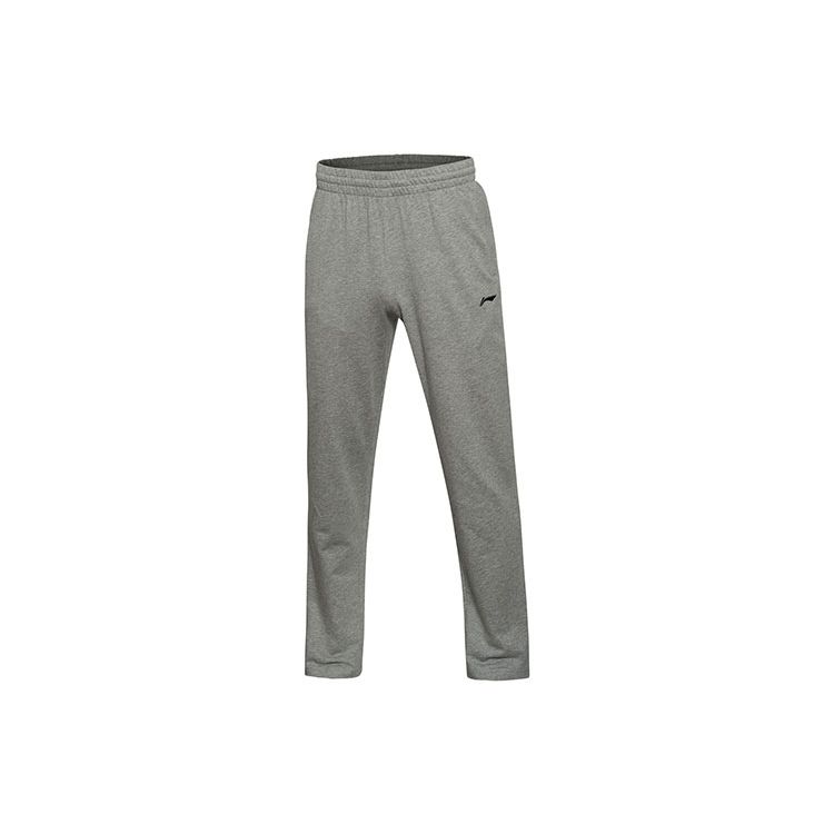 Li-Ning Solid Color Logo Casual Straight Leg Knitted Sports Pants Men bottoms Gray AKLS447-1 XXL gray