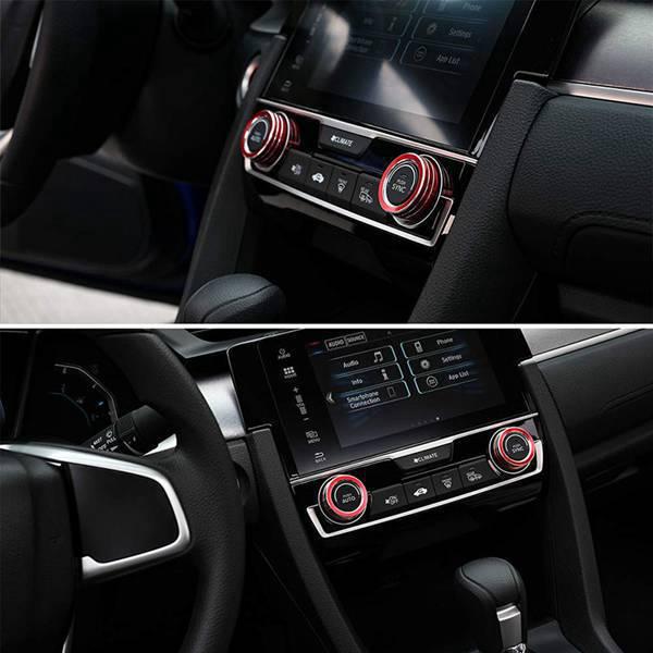 Набор из 2 красных колец из алюминиевого сплава для ручек кондиционера Honda Si None black GearUp AutoMoto