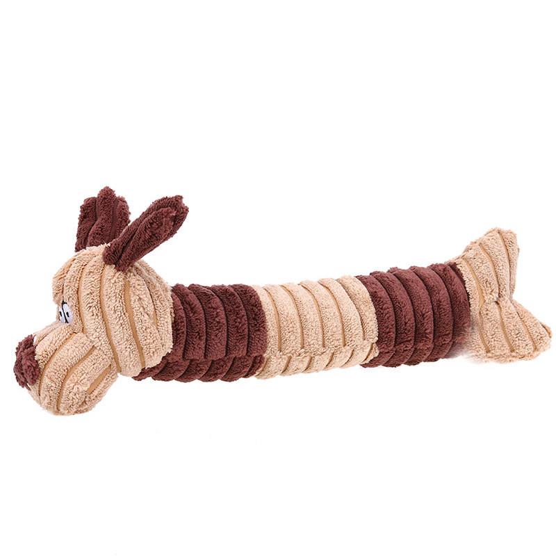 Игрушки для собак Charm Squeaky Puppy Chew Plush Sound Toys Pet Toy Аксессуары для собак Товары для животных 1Pc beige Body jewelry