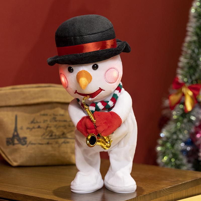 Creative Electric Christmas Series Plush Toys Dance Music Mimics Talking Elk Santa Claus Snowman Toys Gifts For Boys And Girls Christmas Gift about 35cm black UU Toys