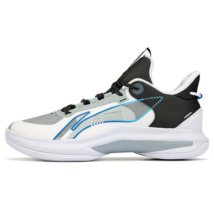 Li-Ning Прочные нескользящие дышащие низкие баскетбольные кроссовки мужские кроссовки белые черные ABPR069-1 45 black