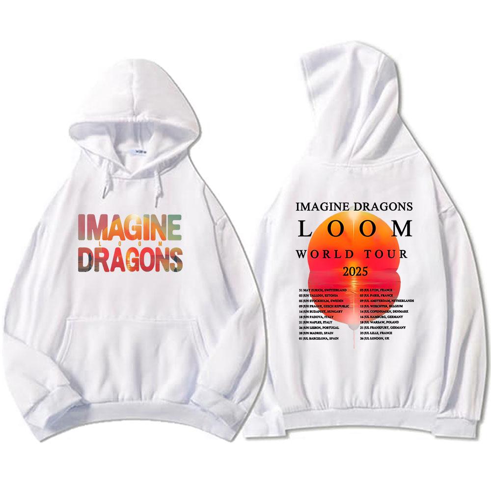 Худи Imagine Dragons Loom Tour Уличная одежда Унисекс Хип-хоп Толстовки с длинным рукавом Графическое худи Харадзюку Мужское Женское Худи S white Anime Quality Hoodie