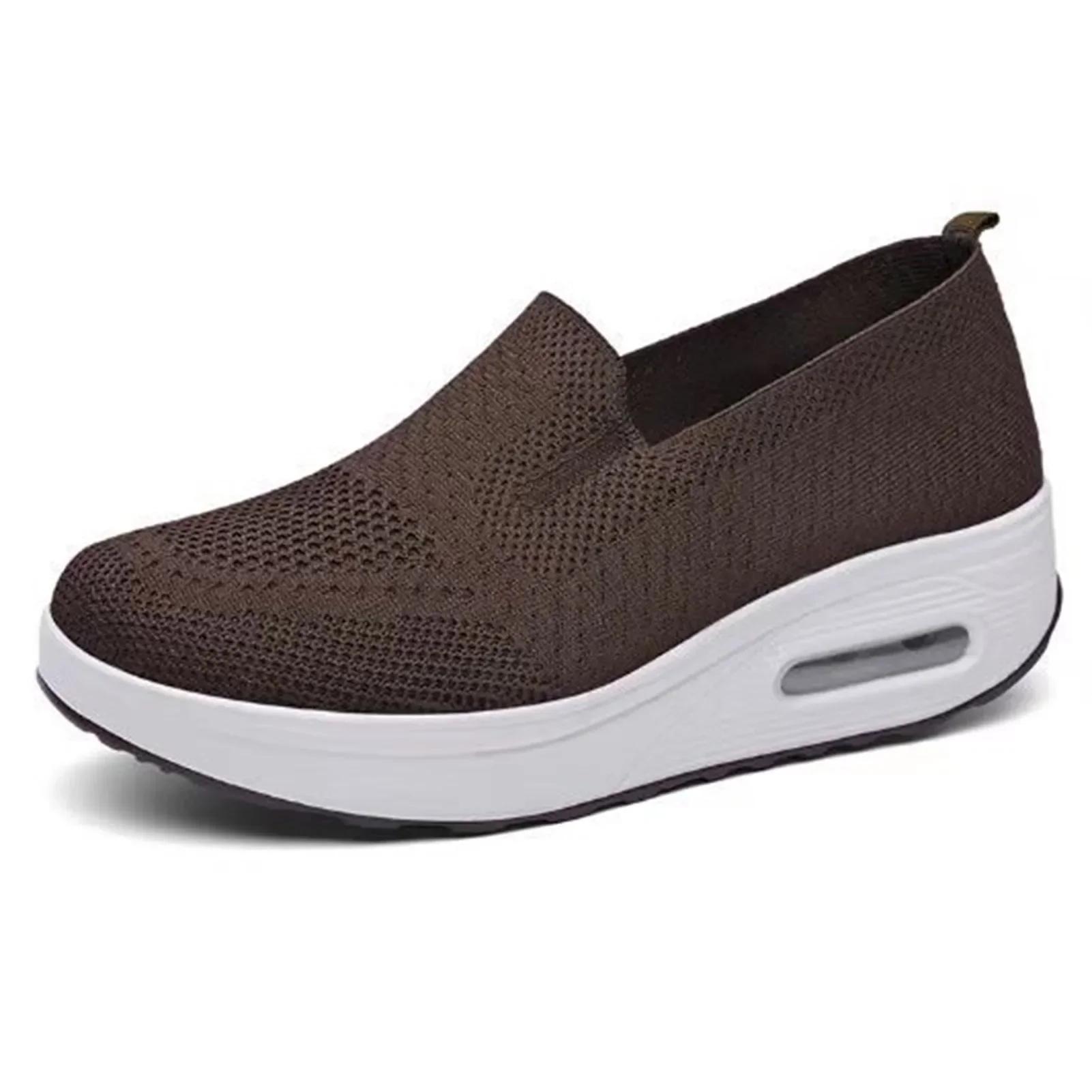 Модные женские повседневные кроссовки Slip on, дышащие, с сетчатым верхом, для бега, ходьбы, езды на велосипеде, вождения, Zapatos De Mujer 35 коричневый Glamour Attic