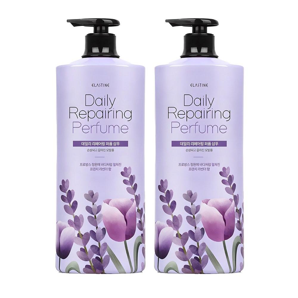 Парфюмированный шампунь Elastine Daily Repairing с ароматом французской лаванды, 1,1 л, 2 шт. white BeautyGlam