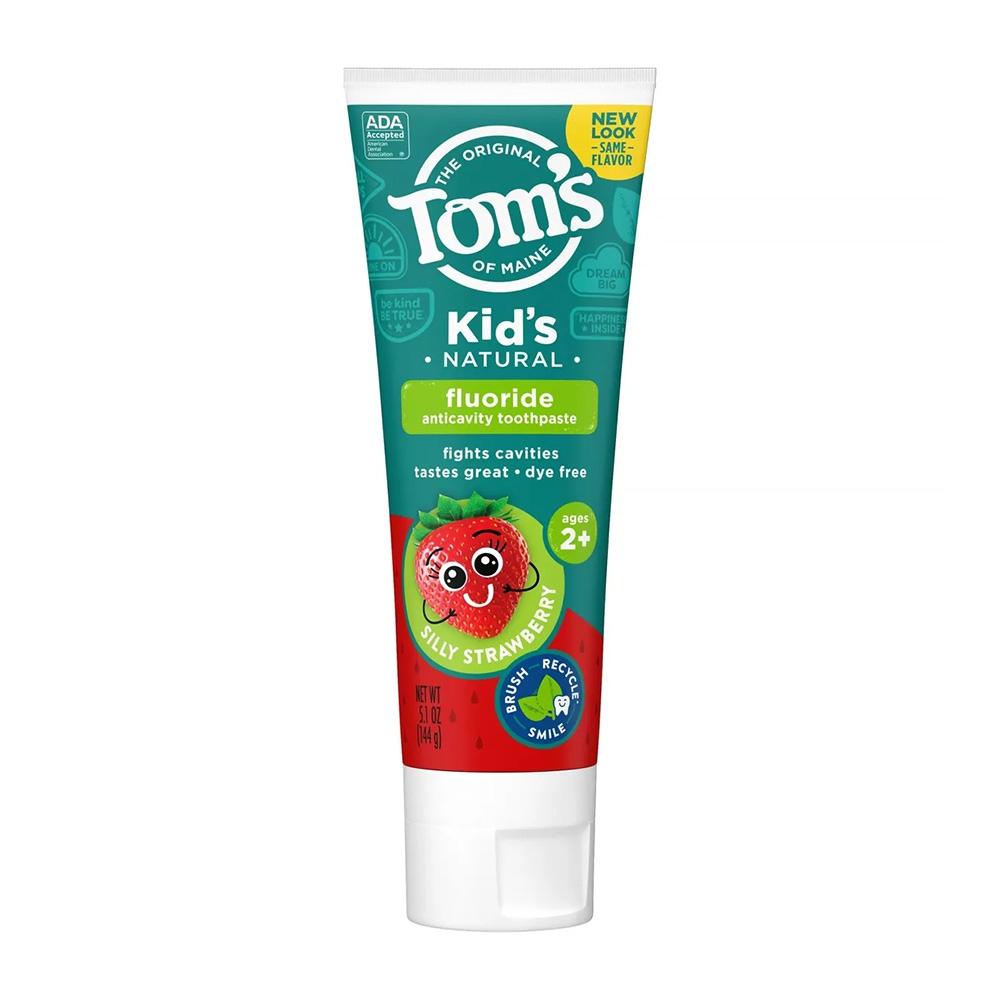 Детская натуральная фторидная зубная паста против кариеса Silly Strawberry, 5,1 унции blue Tom s of Maine