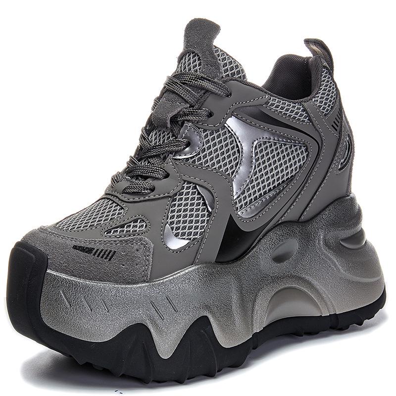 Кроссовки женские Height-Boost 12 см из дышащей сетки на толстой подошве 9F003 39 black Polaris star