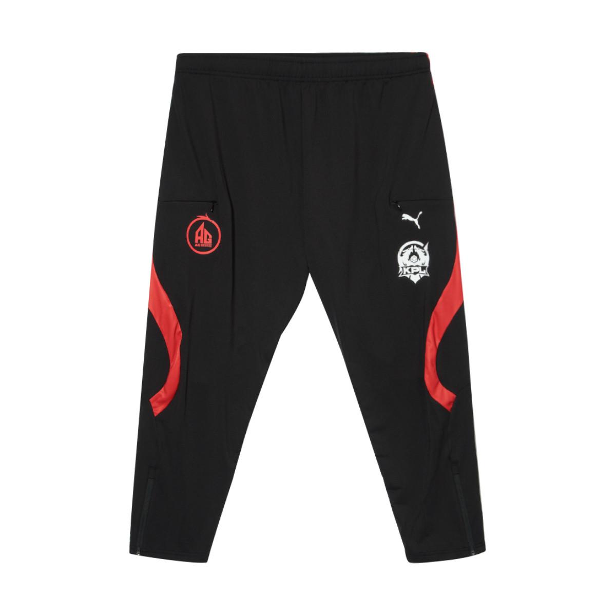 Puma Honor Of Kings E-Sports Series Elastic Waist Mid-Rise Letter Logo Printed Straight-Leg Knitted Sports Pants Men pants Black 605765-01 M red