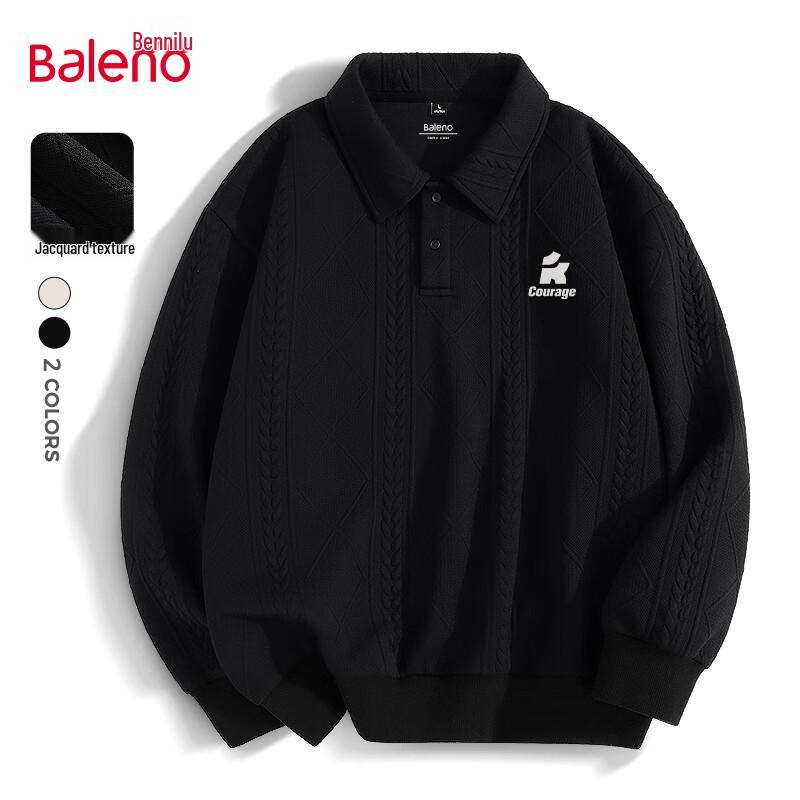 Мужская плотная толстовка-поло с жаккардовым рисунком Air Layer Baleno L чёрный JDST online