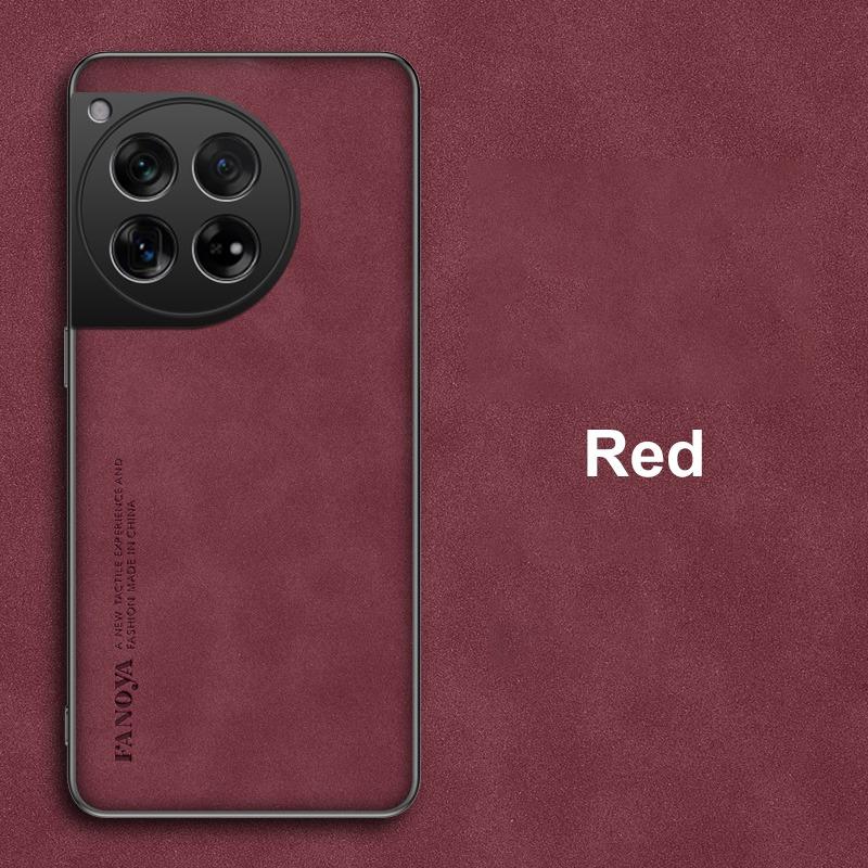 Для OnePlus 12 12R Чехол Роскошный Кожаный Чехол для Телефона Для OnePlus Ace 3 5G OnePlus12 R Задняя Крышка Матовый Силикон Полная Защита For OnePlus 12 красный MY-CASE