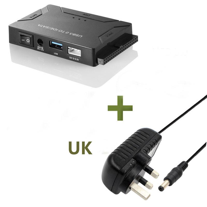 3 в 1 USB3.0 к SATA IDE Easy Drive Line IDE HDD SSD-адаптер 2,5 3,5-дюймовый адаптер жесткого диска UK plug black G KE