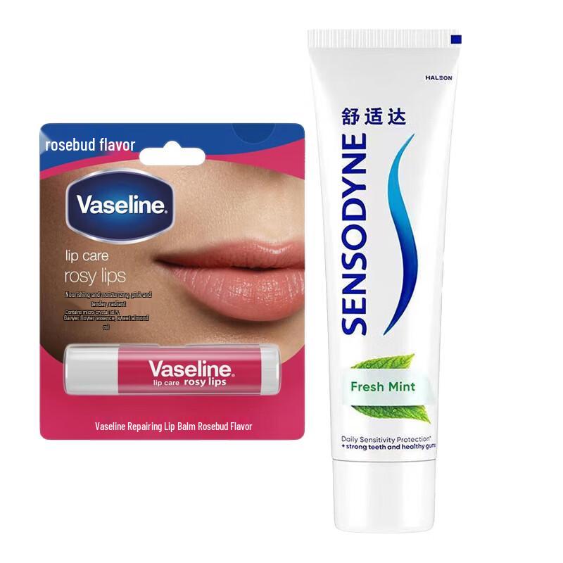 Набор: Зубная паста Sensodyne и Бальзам для губ Vaseline blue JDST online