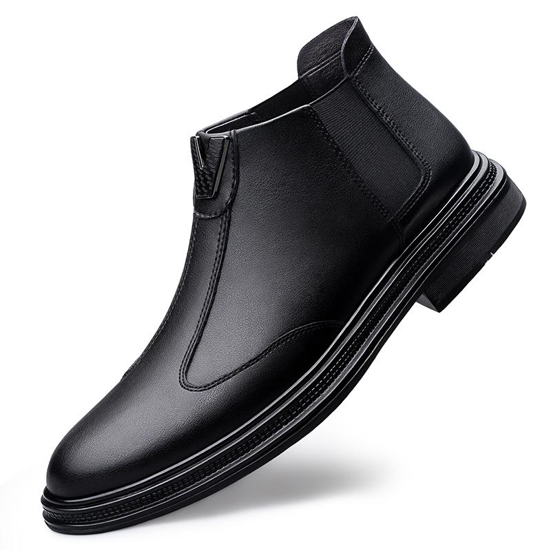 FashionNew кожаные туфли мужские высокие кожаные формальные мужские деловые рабочие туфли Sapato Social Masulino Chaussure Homme Schoenen Heren 38 чёрный Foot Finesse