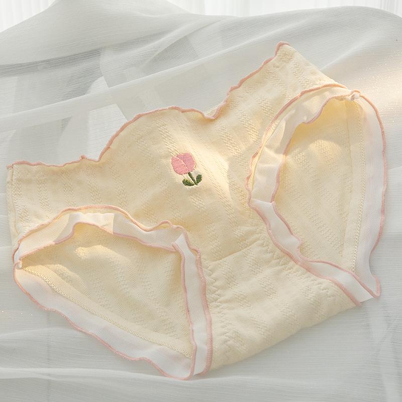 Оригинальное нижнее белье Tulip A-класса для девочек из хлопка, чистый хлопок, промежность 5A, полные брюки, антибактериальные трусы со средней талией, треугольные трусики M beige HerSight