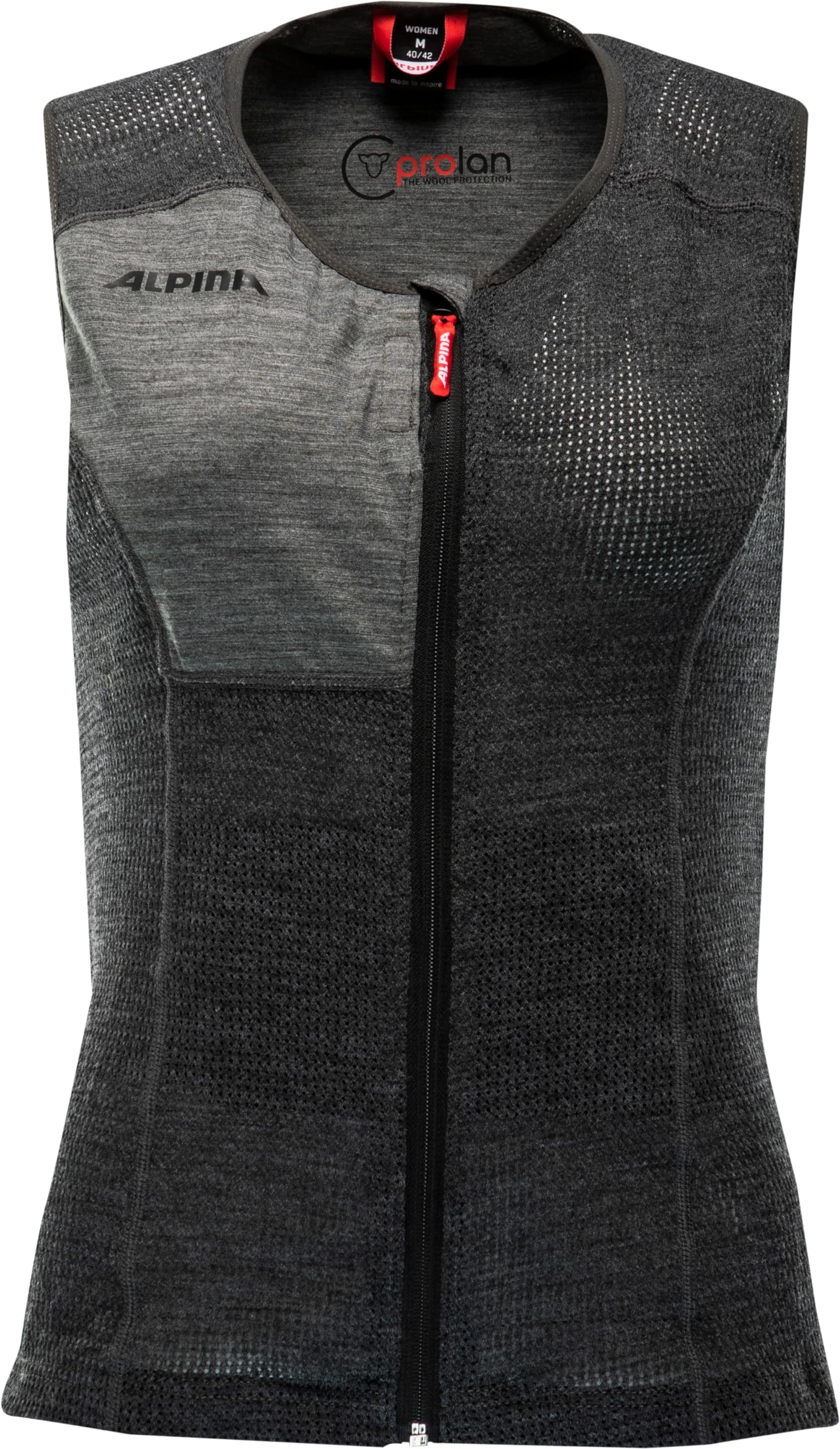 ALPINA Ski Snowboard Protector Back Vest Тип жилета Шерсть Материал PROLAN WOMEN VEST Женский серый SOLT Japan Market