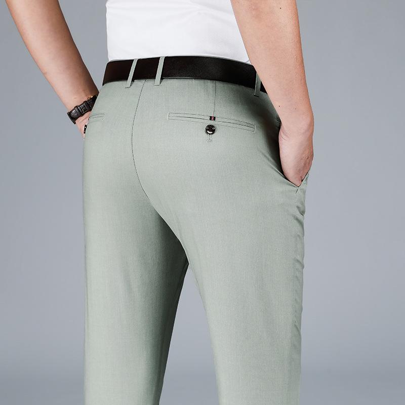 Men s Black Tencel-Modal Business Casual Pants - Loose, Straight, Anti-Wrinkle, Spring/Summer 38 gray UrbanEdge