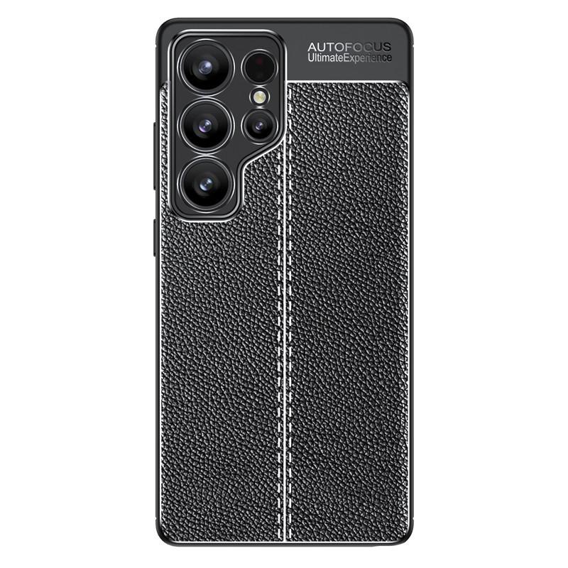 Подходит для Samsung A55 5G Чехол для мобильного телефона с узором личи, полностью закрывающий корпус, мягкий чехол S25 Ultra с кожаным узором, противоударный защитный чехол Samsung A53 5G black YTO phone case