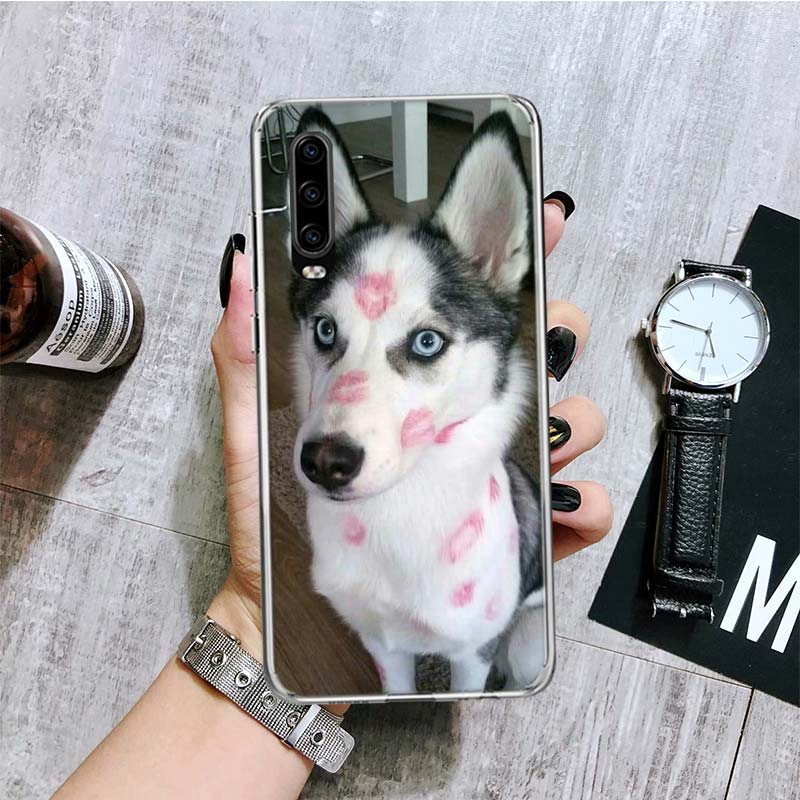 Чехол для телефона с изображением собаки сибирской хаски для Huawei P30 P40 P20 P10 P50 Mate 20 10 30 40 Lite Pro Plus с принтом Huawei P30 gray mart33