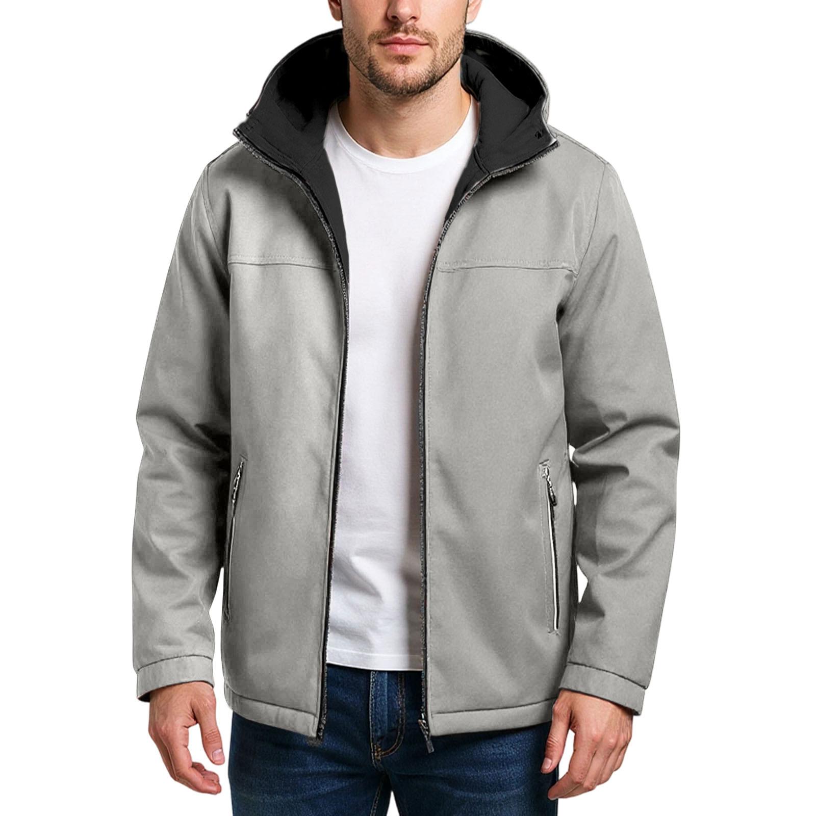 Мужская Повседневная Толстовка с Капюшоном Куртка Пальто XL gray Durable
