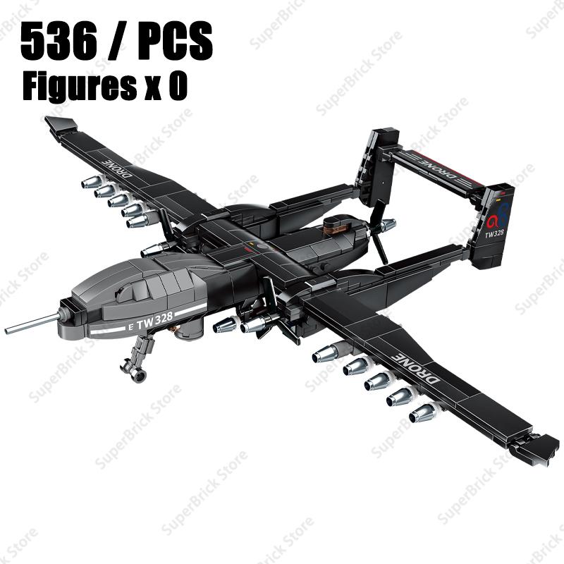 Конструктор «Истребитель FW-190 и беспилотник «Скорпион» с двойным хвостом». Классическая военная модель времен Второй мировой войны. Игрушка для детей и взрослых. Подарок. gray Interesting toys and dolls