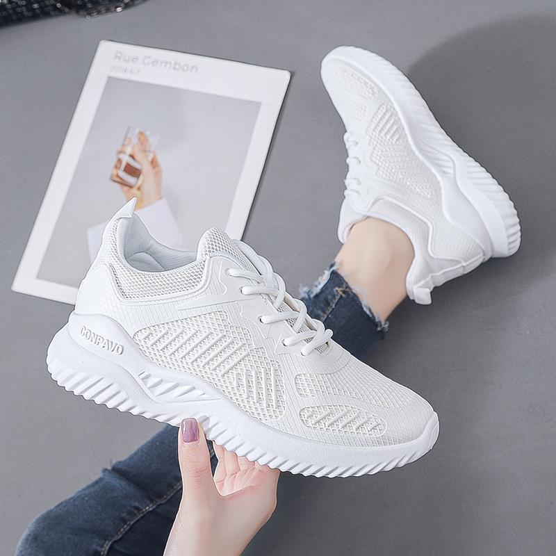 Женские кроссовки Wild Breathable и легкие кроссовки Single Net Women Fashion Trend Student Sneakers White Casual Shoes 35 белый JMG Shoe Industry