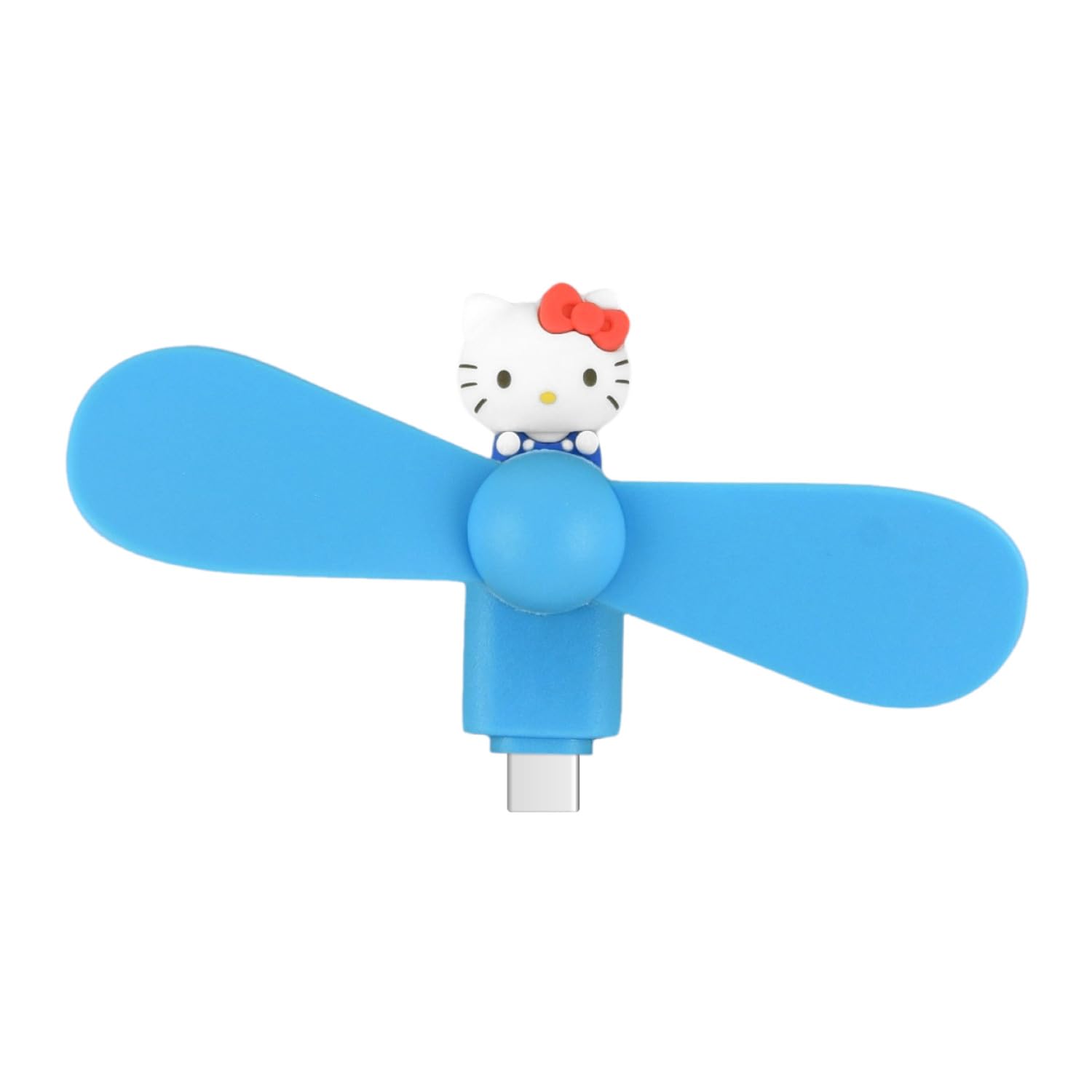 Гурмандиз Персонажи Sanrio Мини-вентилятор с разъемом Hello Kitty (USB-тип-C) SANG-539KT blue Nippon-Mart