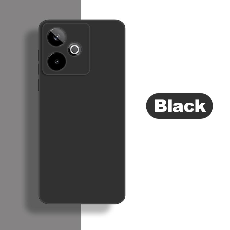 Для чехла Realme GT7 Чехол Realme GT 7 7T Мягкий жидкий силикон Прочный бампер Защитный чехол для телефона Realme GT 7T GT7 Funda Realme GT 7T чёрный Case-3