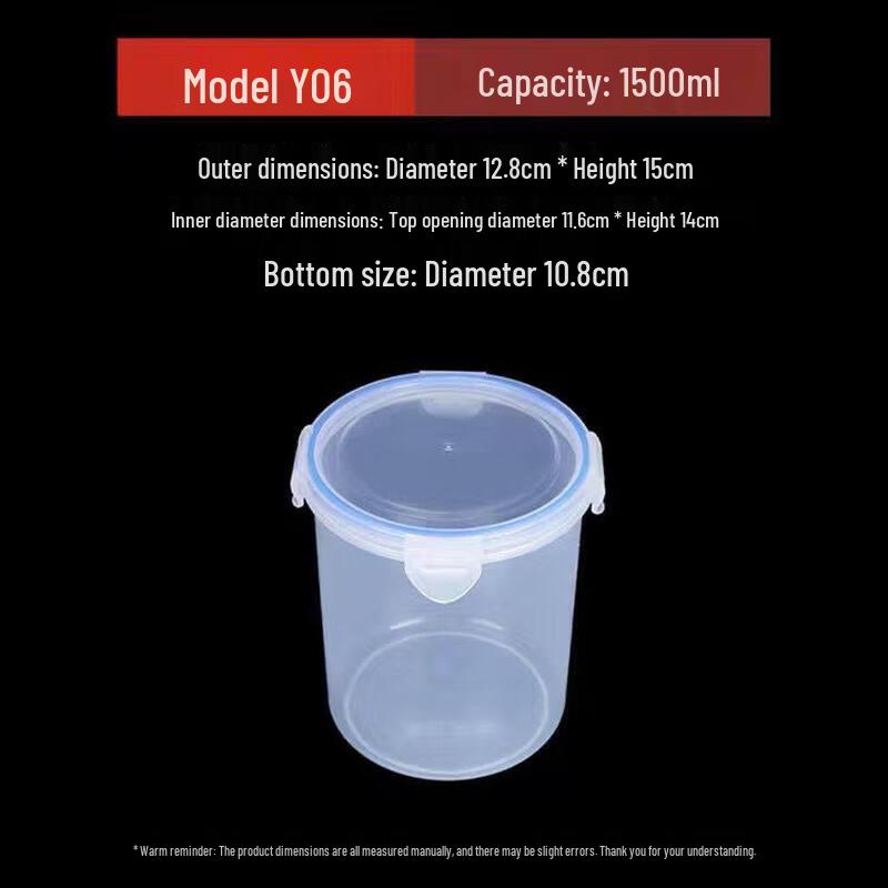 Герметичный круглый пластиковый контейнер для хранения продуктов YUUDE, 1500 мл (Набор из 6) gray JDST online