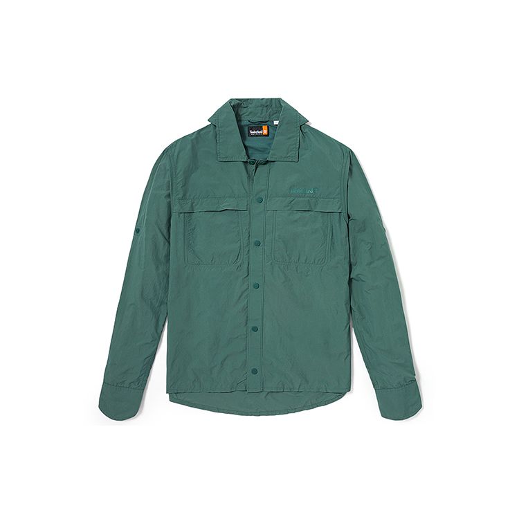 Рубашка мужская Timberland SS24 Solid Color UV Protection Sun Shirt Blue-Green A5XKU-CL6 XXL gray