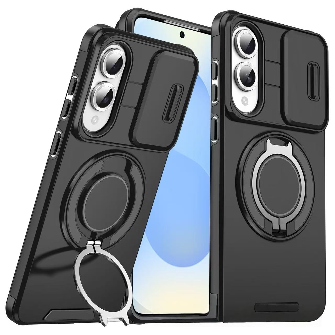 Чехол для мобильного телефона Samsung S25Ultra S24Ultra S23Ultra A16 A35 A55 защищает объектив телефона с помощью магнитной фиксации Samsung-S25Ultra чёрный WHOP-A1