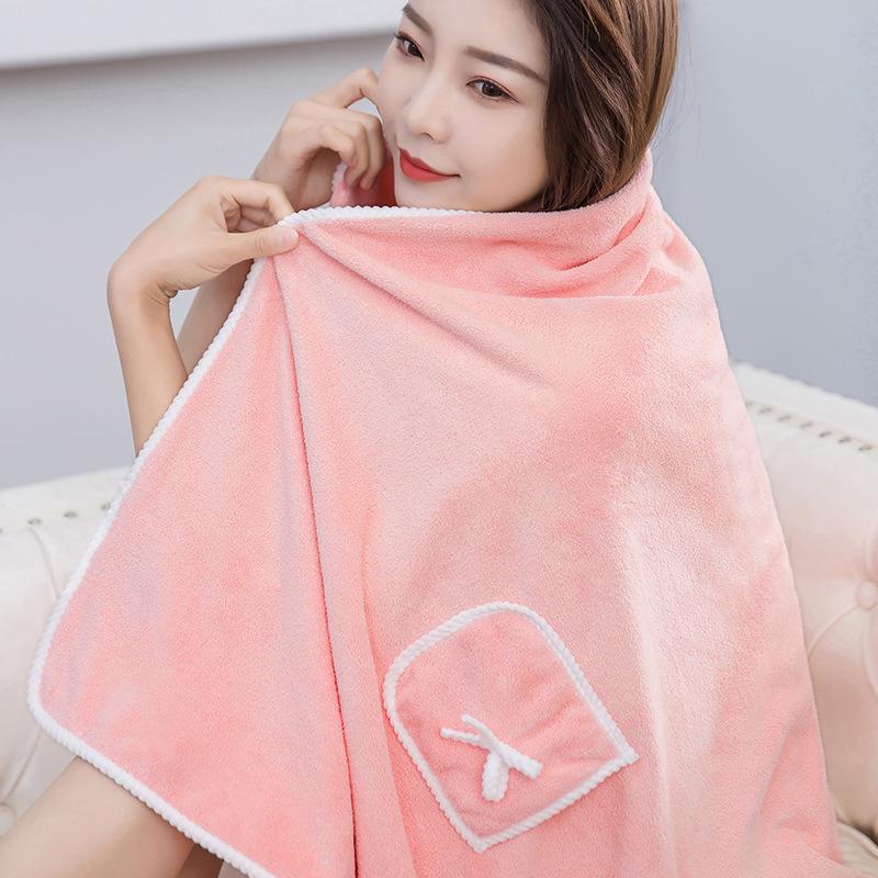 Wearable Quick-Drying Bathrobe Towel for Women, 80-160 Jin, Water-Absorbent, No Shedding 78x146 cm white HomeHarmony