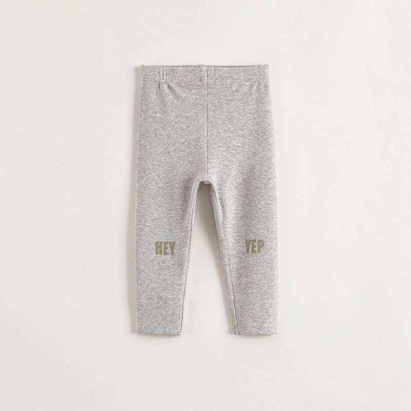 Mark Jenny Girls  Versatile Stretch Ribbed Leggings Baby Pants 2026 Spring New Style 250299 Gray 110 white TAOMall