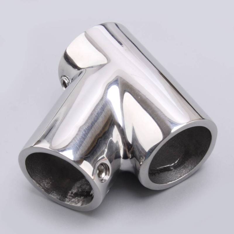 Hardware Boat Ship Yacht Motorboat Hand Rail 60 Degree Tee Fittings For 25mm 1  Pipe Silver gray Nuto03