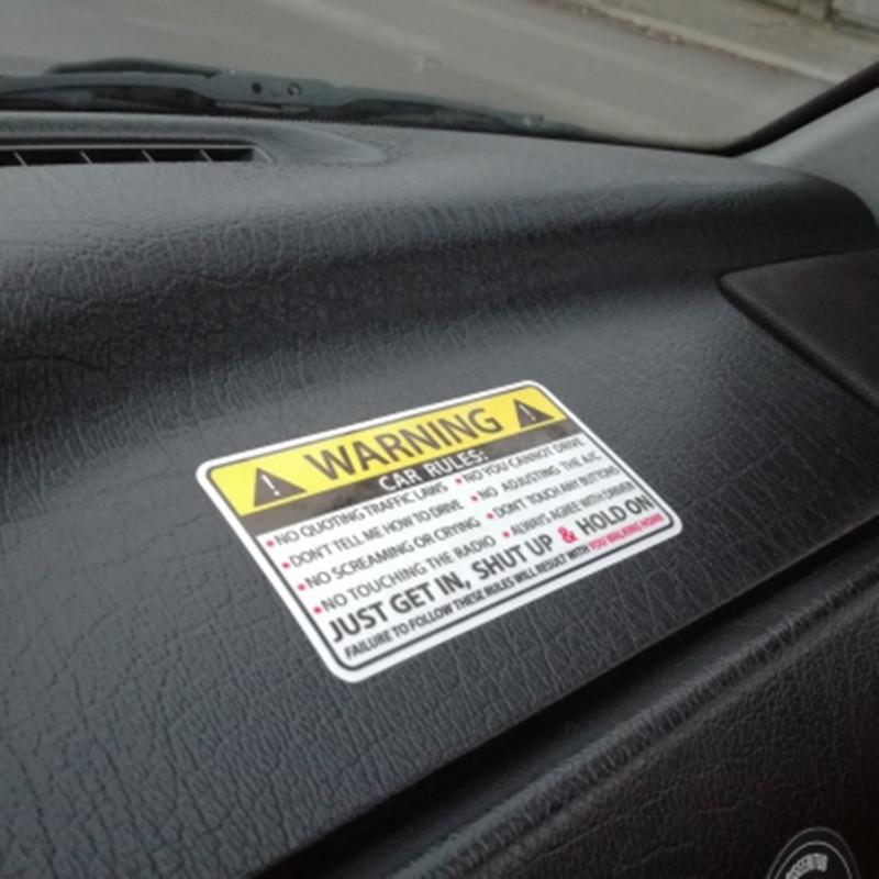 10x6cm Car Safety Warning Rules Decal PVC Auto Sticker For Car Sun Visor Dashboard Seat Trunk Windshield Armrest Car Body Window 1 Piece gray 3664647Sere