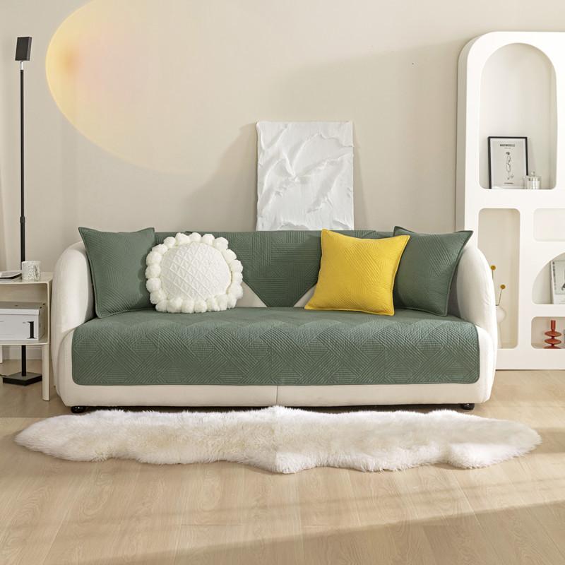 Four Seasons Universal Cotton Quilted Geometry Sofa Cushion Modern Simple Non-Slip Sofa Cushion Towel 70*70 gray Home&kitchen Accessories