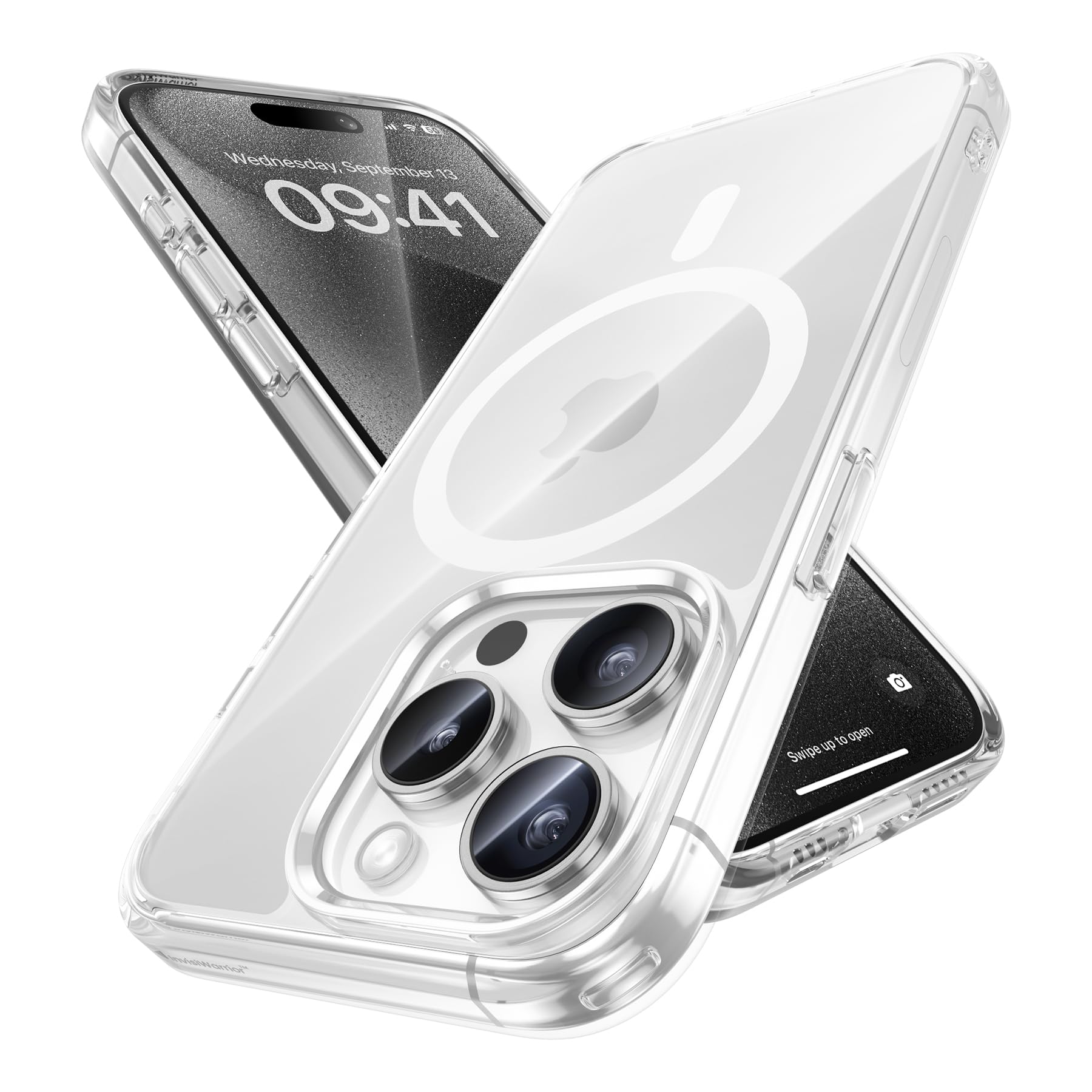 Магнитный чехол для iPhone 16 15 14 13 11 Pro Max Plus XS Max XR 7 8 Plus Crystal Clear Protective с прозрачной крышкой Magsafe iPhone 16 Pro Max прозрачный JHHC