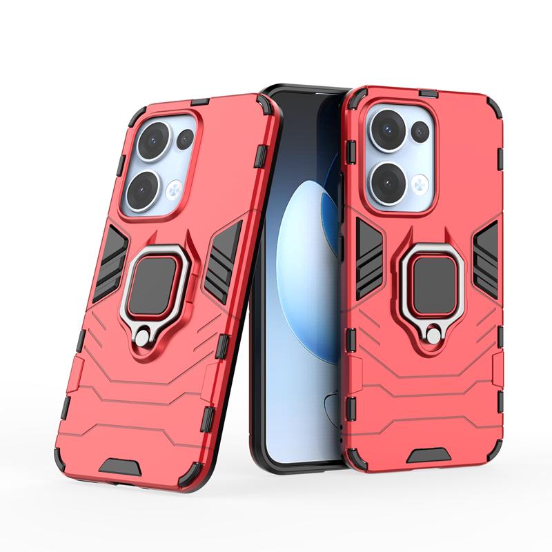 Для OPPO Reno 13 Pro 5G чехол противоударный бронированный магнитный держатель кольцо чехлы для Reno13 Pro Reno13Pro защитный чехол For Reno 13 Pro 5G красный case-A1