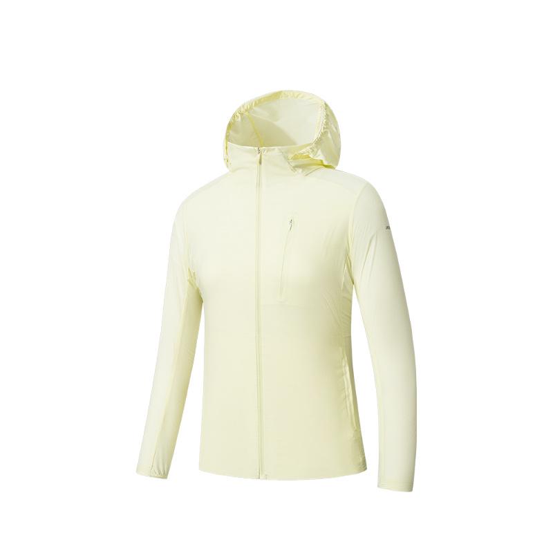 Anta Champion Outdoor Series Однотонная куртка с капюшоном на молнии Удобная Дышащая Женские куртки Гусиное-перо-Желтый 162520612-3 L white