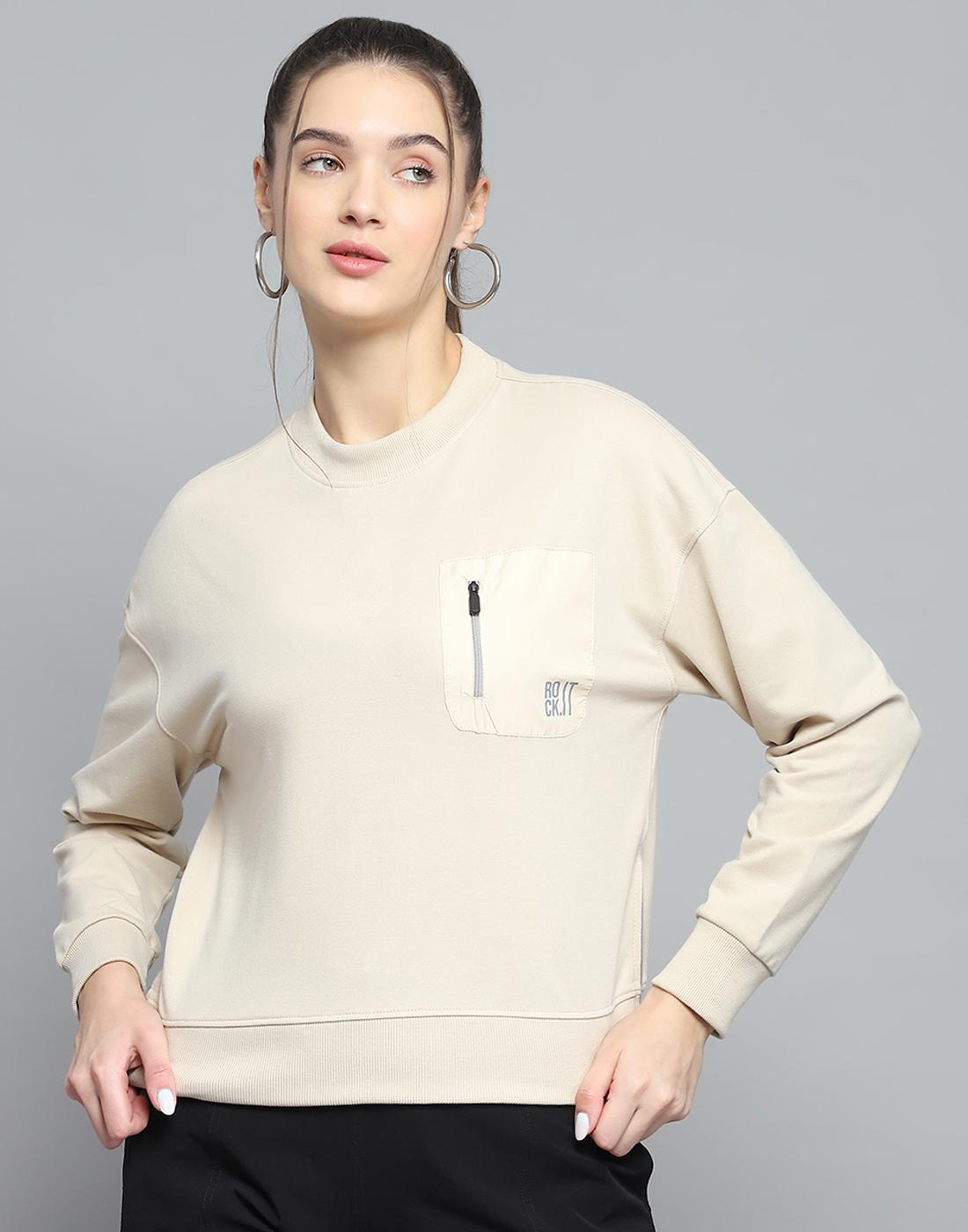 Rock.It Women Regular Fit Winter  Sweatshirt 3XL бежевый