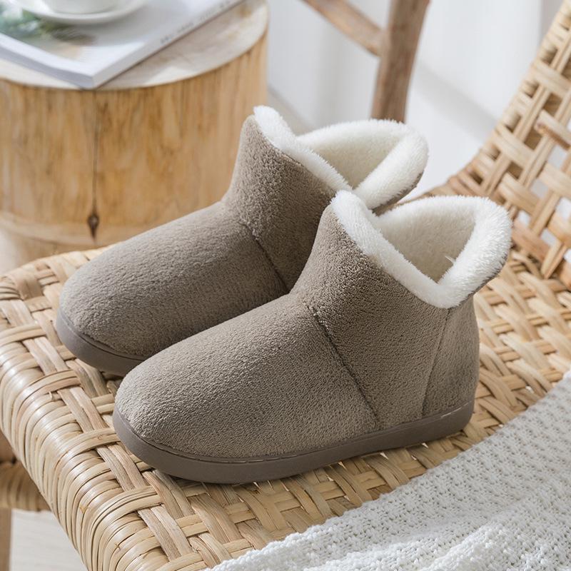 Comwarm женские зимние теплые плюшевые хлопковые сапоги для отдыха на открытом воздухе нескользящие меховые зимние сапоги повседневные удобные пушистые домашние хлопковые туфли 42-43 хаки Sneak Spot