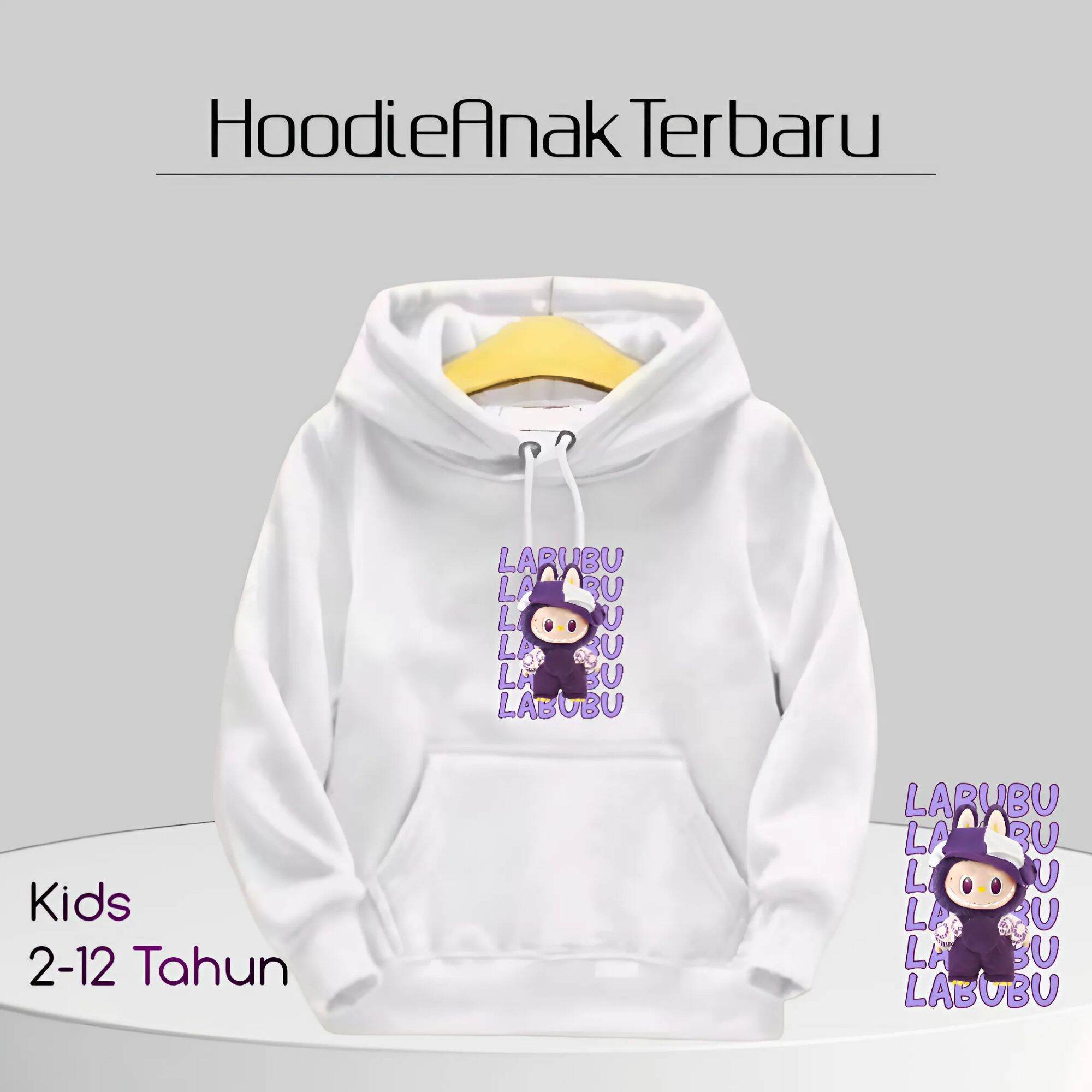 Детское худи Новое модное Labubu Kids Милое мультяшное повседневное худи 100-160см Мальчики Девочки 110 white huiteng10