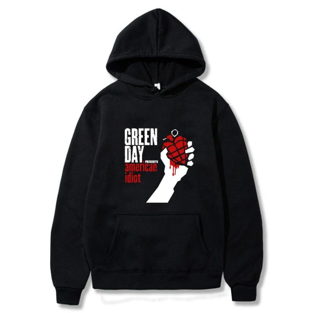 Мужское худи GREEN DAY с принтом, топы с круглым вырезом, для женской моды, повседневный пуловер, свитер, свободные мужские удобные худи S black Transmission of love