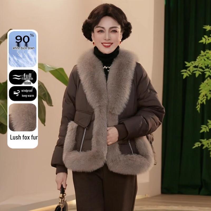 JIANHU Женская куртка с отделкой из меха лисы, 90% пух белой утки XL шоколадный JDST online