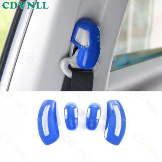 Car Seat Belt Buckle Adjust Frame Trim 4* For Jeep Compass 2017- Bright Blue gray 91460000MAC0PQXN4U