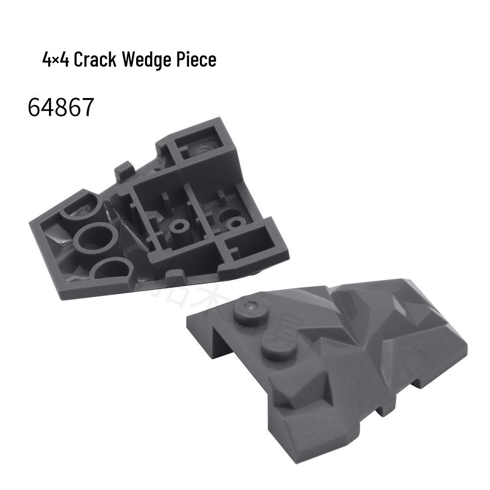 Совместимо с LEGO 64867 Деталь-клин 4x4 с уклоном, мелкая, для домашнего использования темно-серого Voyex