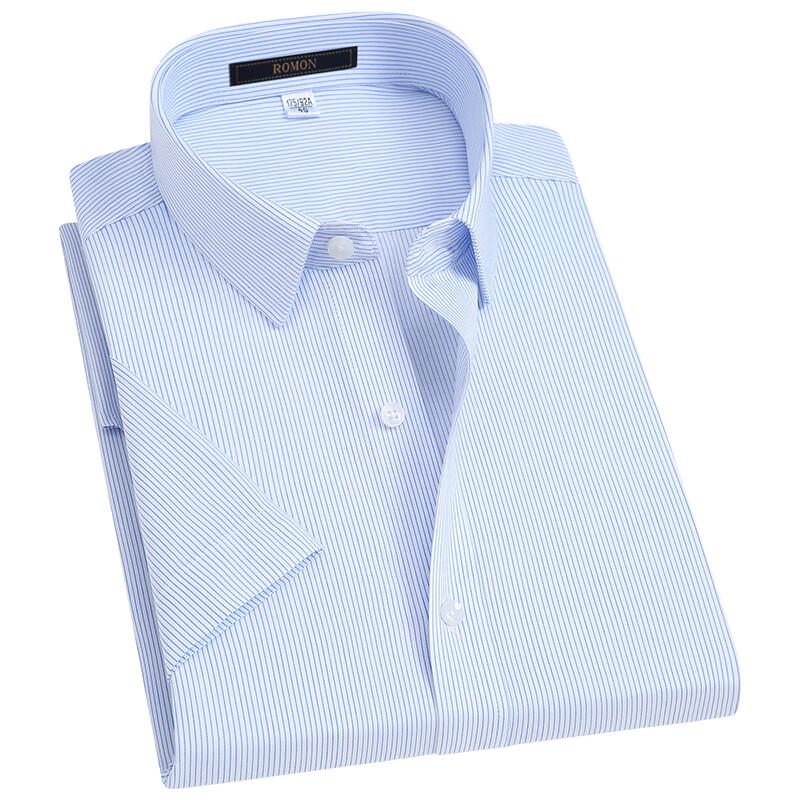 Мужская летняя рубашка ROMON с коротким рукавом, не мнущаяся, в стиле business casual 41 gray