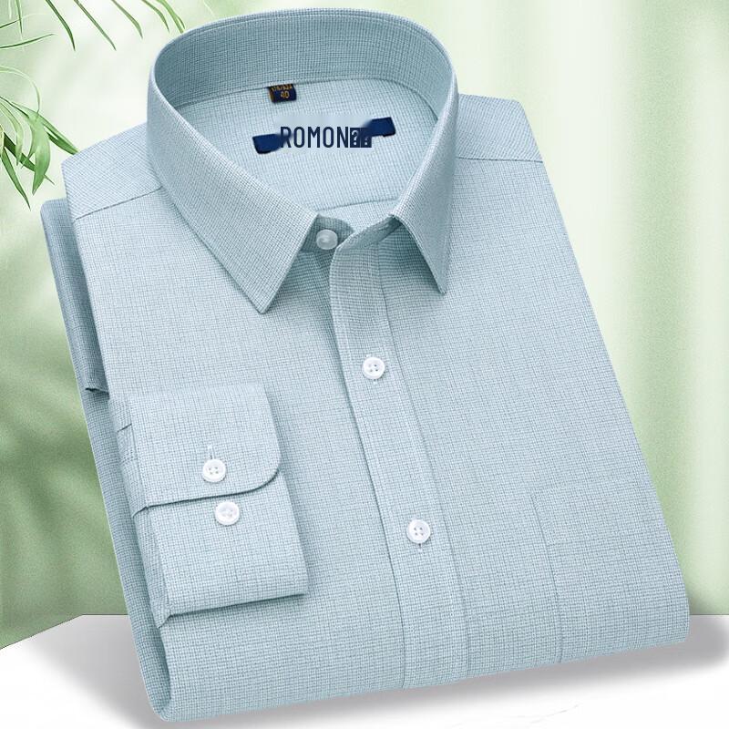 Мужская мягкая дышащая рубашка Romon в стиле business casual с длинным рукавом H180-184 W85 gray