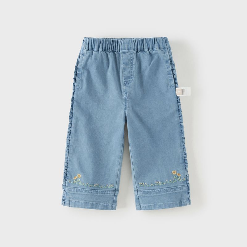 David Bella Kidsren s Denim Pants 2026 Spring New Style Girls  Pants Straight Wide-Leg Pants Casual Pants Denim Blue [Ready in Stock] 90 cm gray TAOMall